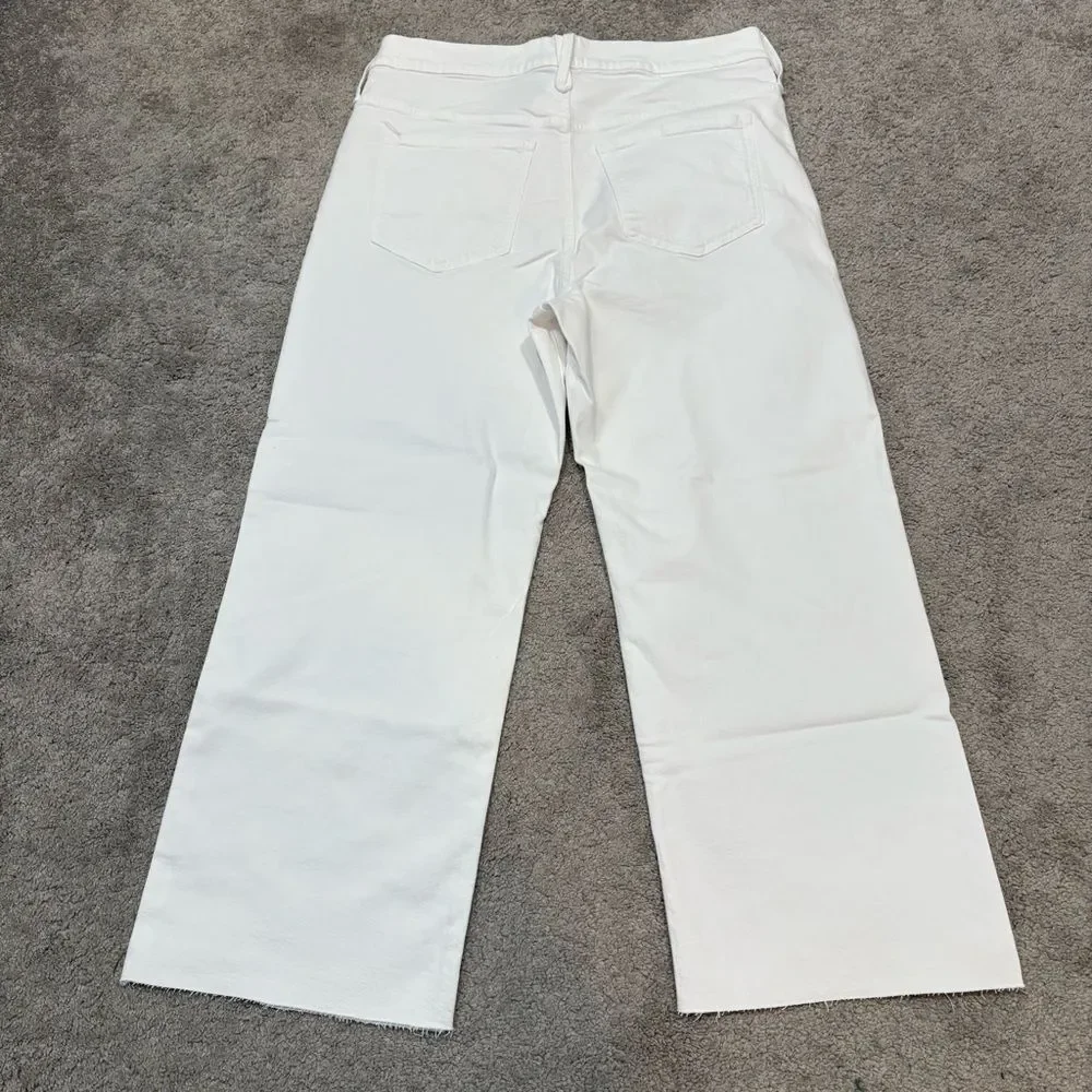 NWT J. Crew 2024 White Slim Wide Leg Jean Size 33
